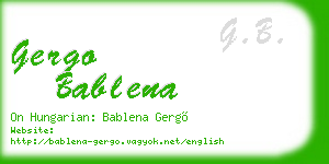 gergo bablena business card