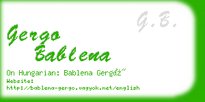 gergo bablena business card